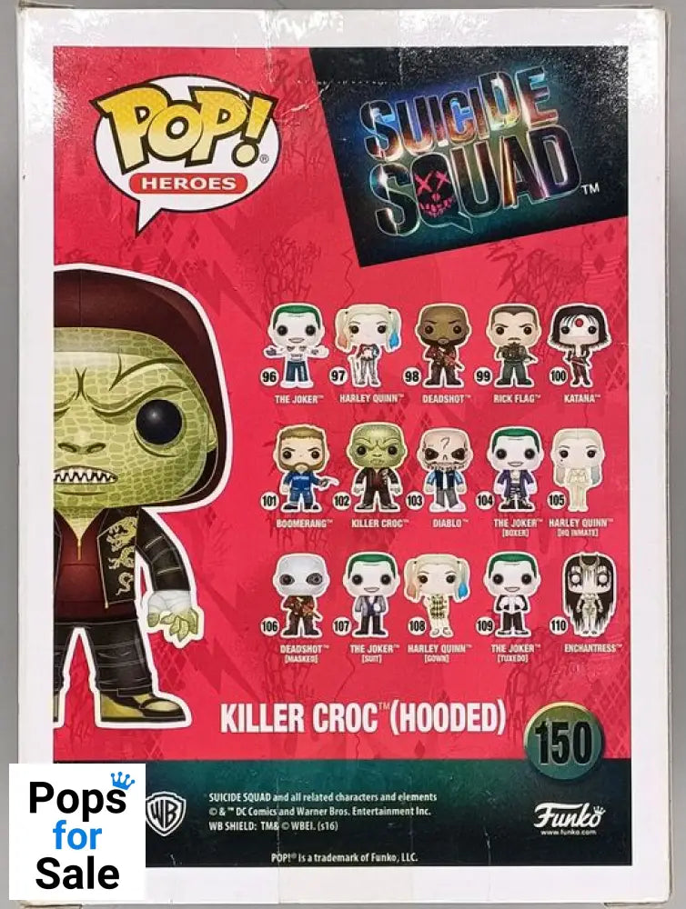 #150 Killer Croc (Hooded) - DC Suicide Squad - Box Damaged Funko POP