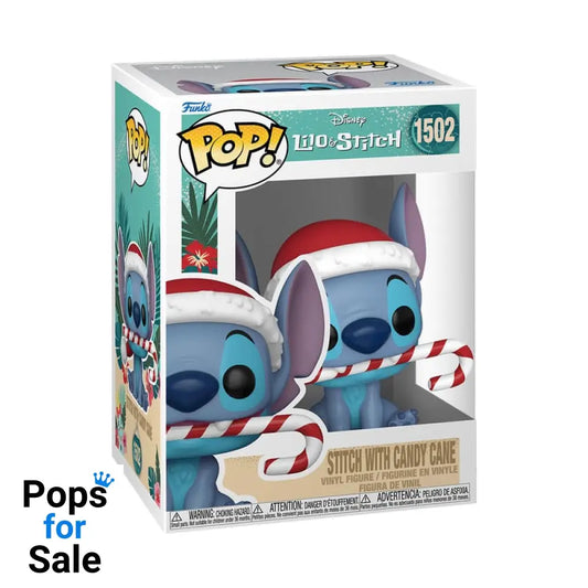 1502 Stitch With Candy Cane - Disney Lilo & Holiday Funko Pop Preorder