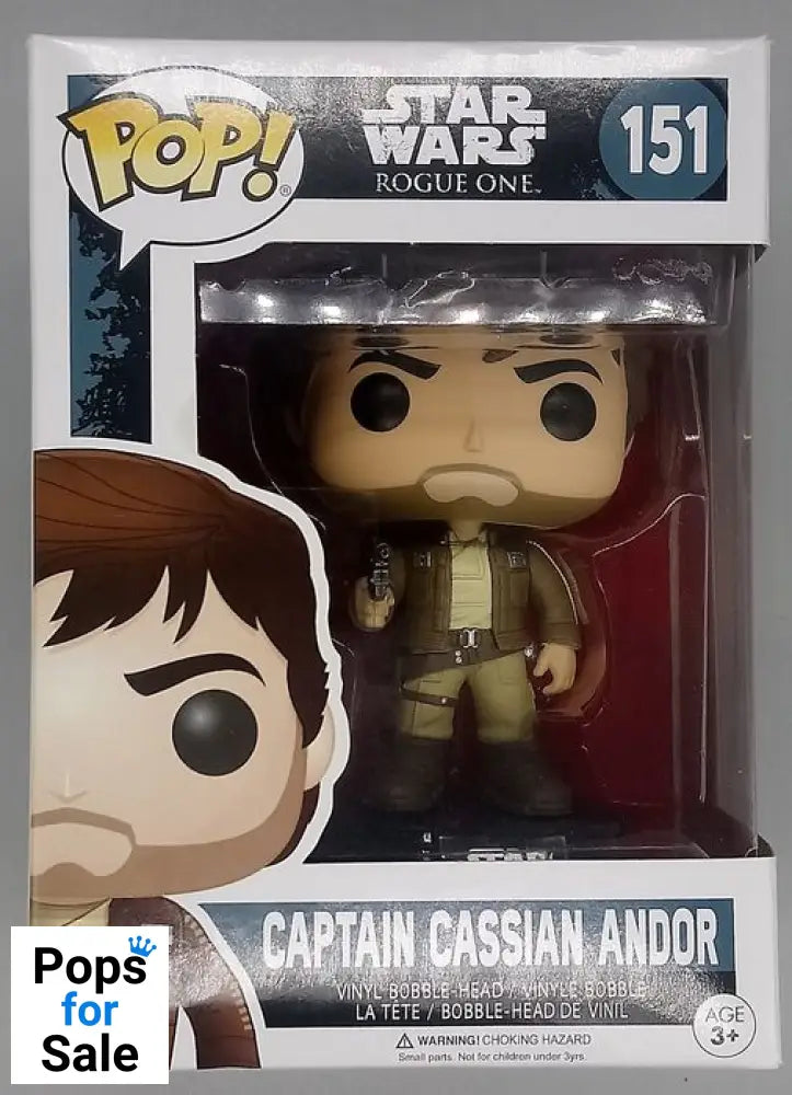 #151 Captain Cassian Andor (Brown Jacket) Star Wars R Box Damaged Funko POP - PopsforSale.co.uk