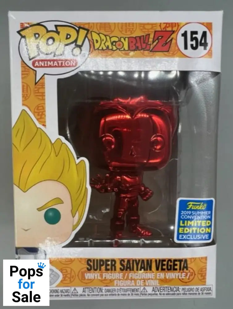 #154 Super Saiyan Vegeta (Red) Chrome Dragon Ball Z 2 Box Damaged Funko POP