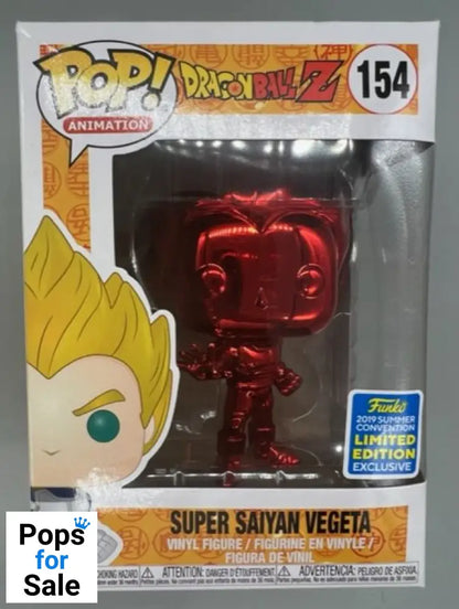 #154 Super Saiyan Vegeta (Red) Chrome Dragon Ball Z 2 Box Damaged Funko POP