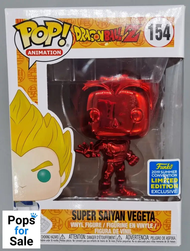 154 Super Saiyan Vegeta (Red) Chrome Dragon Ball Z 2019 Con Funko POP