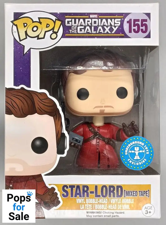 #155 StarLord (Mixed Tape) Marvel Guardians of the G Box Damaged Funko POP - PopsforSale.co.uk