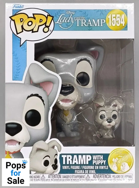 1554 Tramp with Puppy - Disney Lady and the Tramp Funko POP - Brand New