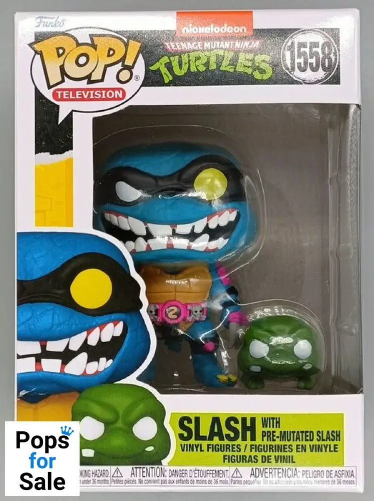 1558 Slash & Pre-Mutated Slash Teenage Mutant Ninja Turtles Funko POP - Brand New