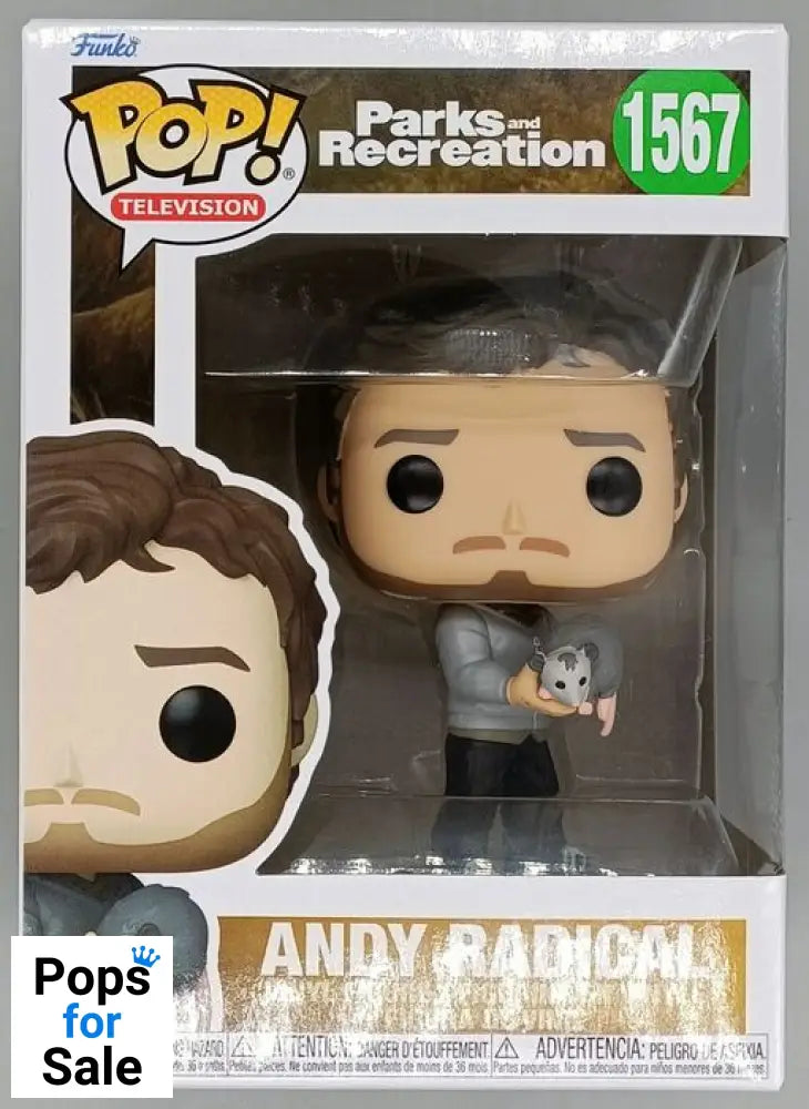 1567 Andy Radical - Parks and Recreation 15th Anniversary New Funko POP