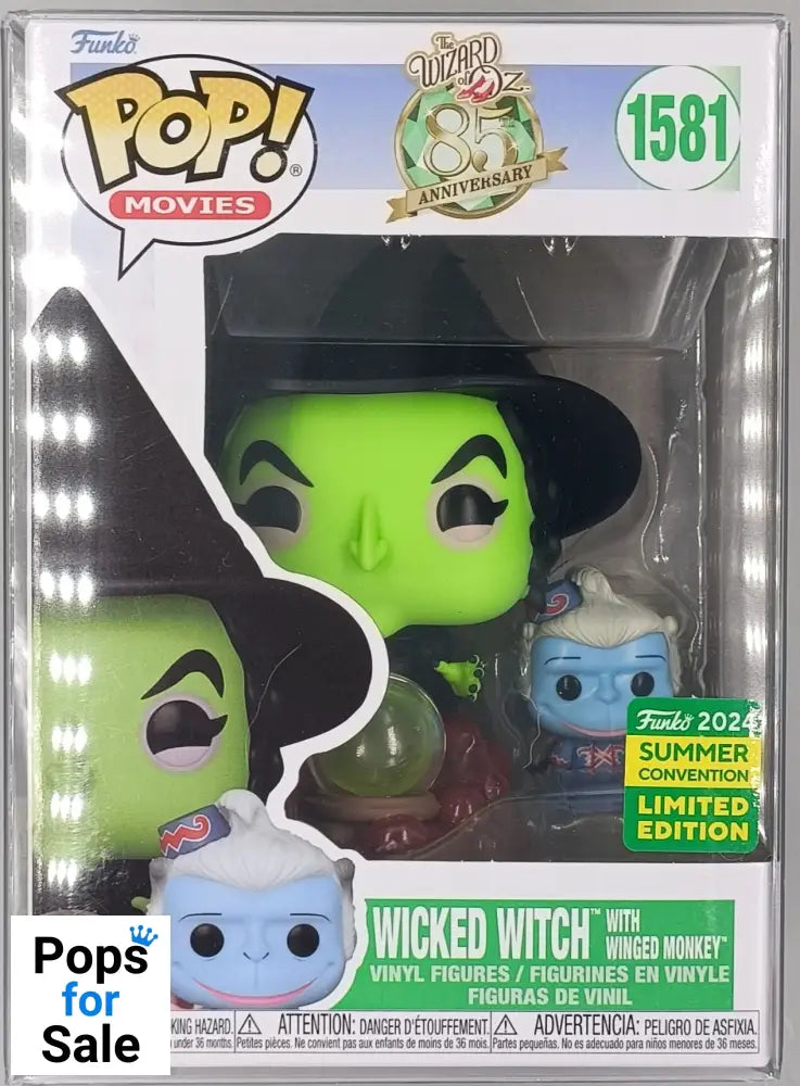 1581 Wicked Witch w/Winged Monkey - The Wizard of Oz 85th Aniversary Funko POP