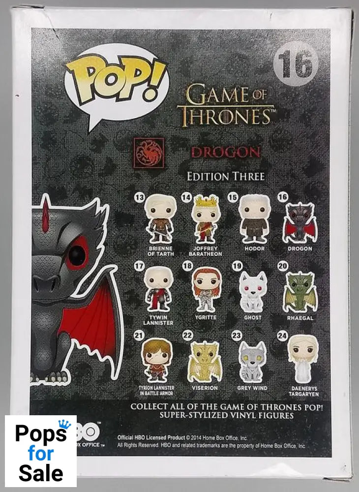 16 Drogon - Game of Thrones - Box Damaged Funko POP