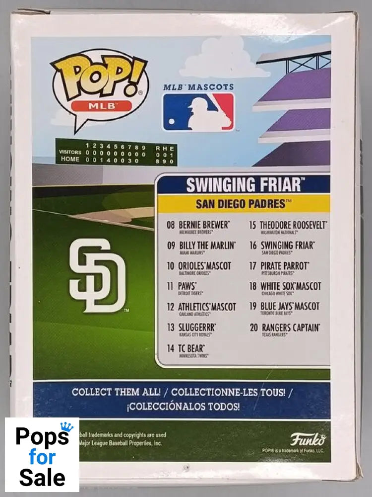 #16 Swinging Friar (Bat on Shoulder) MLB Baseball (Ma Box Damaged Funko POP
