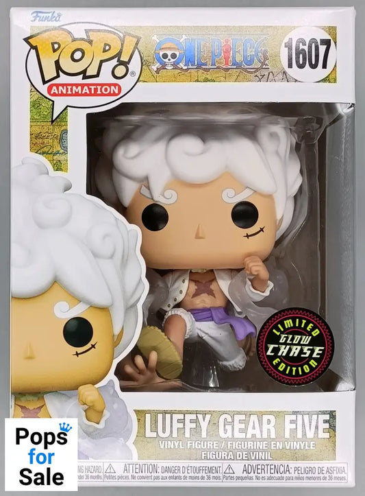 1607 Luffy Gear Five - One Piece - Glow Chase - Brand New Funko POP in Protector