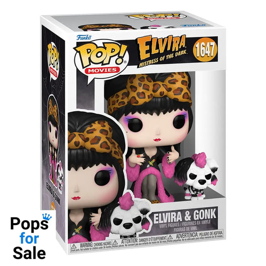 1647 Elvira & Gonk - Elvira Mistress of the Dark - Horror Funko POP - Brand New
