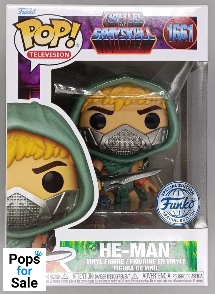 1661 He-Man - Turtles of Grayskull - MOTUxTMNT Funko POP - Brand New