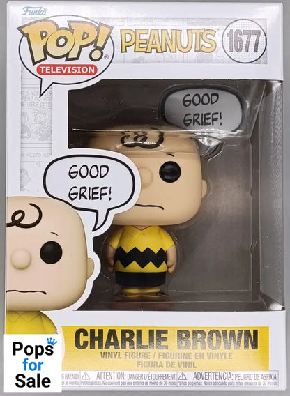 1677 Charlie Brown (Good Grief!) - Peanuts Funko POP - Brand New