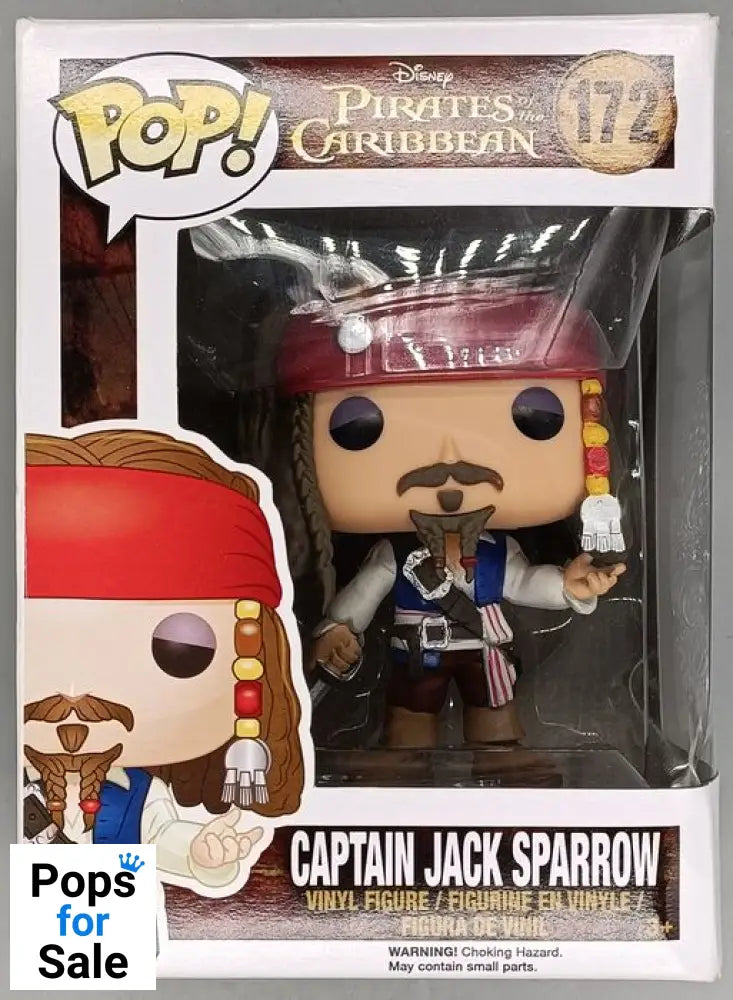 #172 Captain Jack Sparrow Disney Pirates of the Caribbean Damaged Box Funko POP - PopsforSale.co.uk