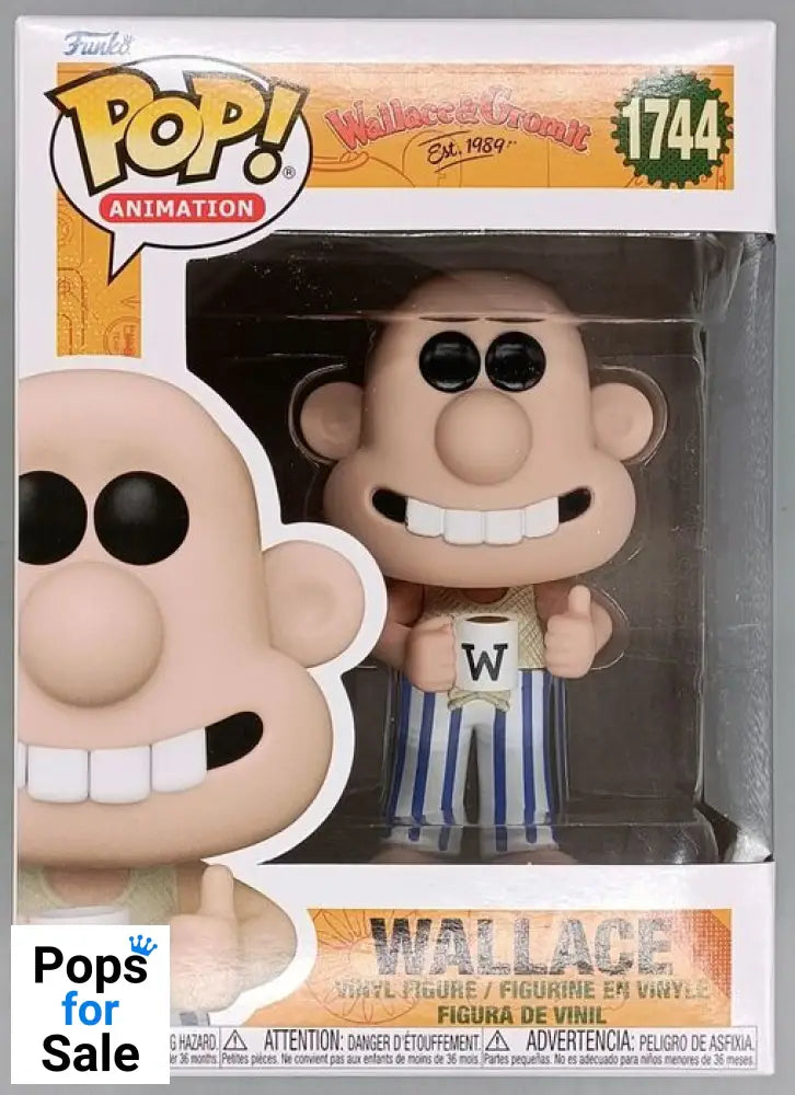 1744 Wallace in Pajamas - Wallace & Gromit - New Funko POP in Protector