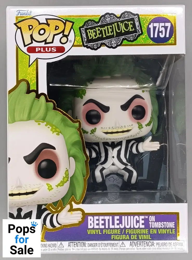 1757 Beetlejuice on Tombstone - Beetlejuice - Horror Funko POP - Brand New