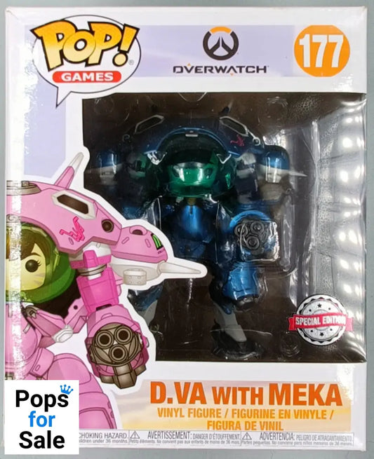 177 D.Va with MEKA (Blueberry) 6 Inch Overwatch Box Damaged Funko POP