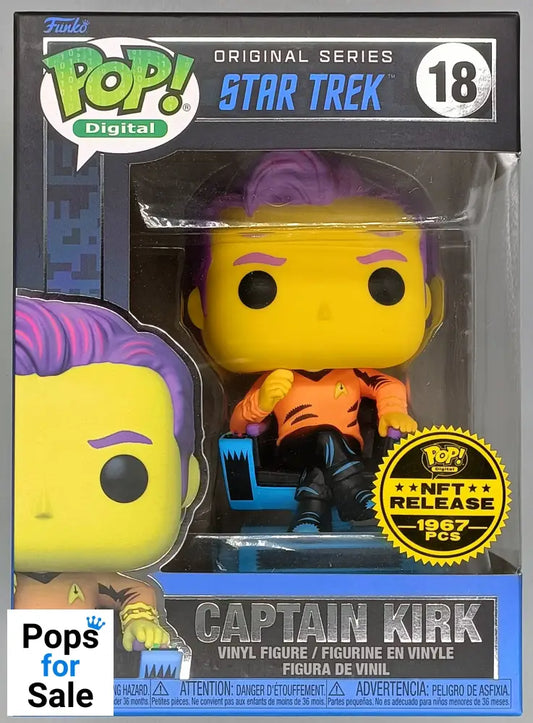 #18 Captain Kirk Blacklight Star Trek - Digital 1967p Box Damaged Funko POP
