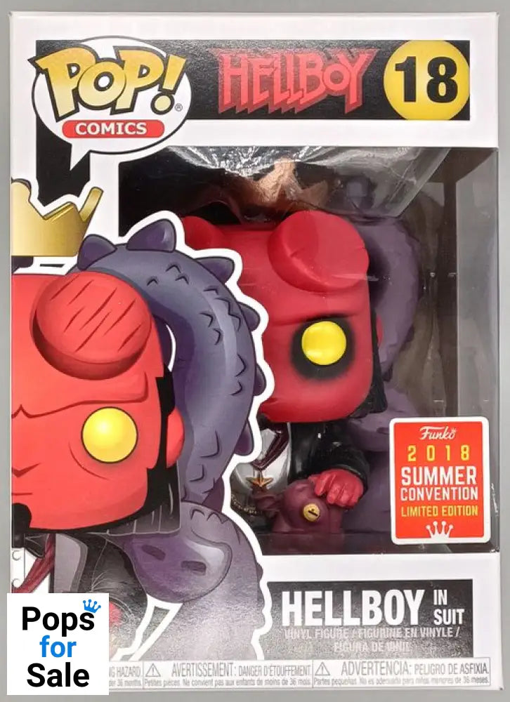 #18 Hellboy (in Suit) - Comics - 2018 Con - Box Damaged Funko POP