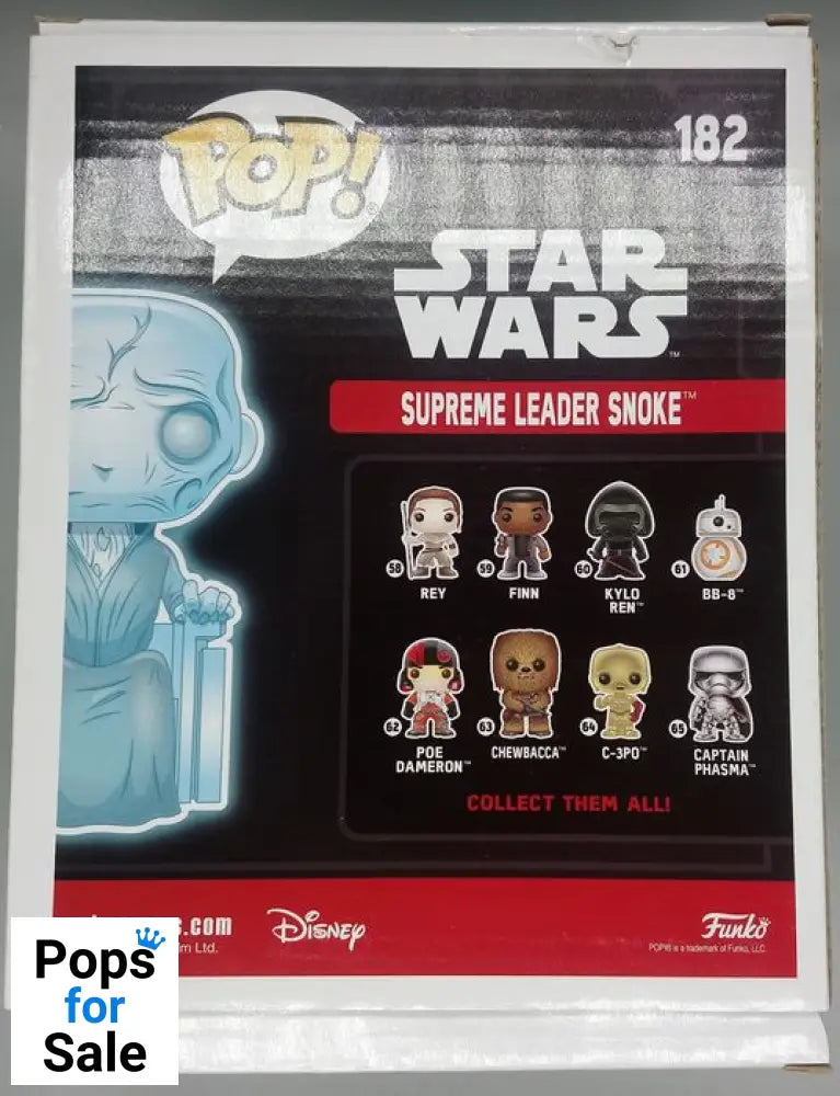 #182 Supreme Leader Snoke (Holographic) 6 Inch Glow Damaged Box Funko POP - PopsforSale.co.uk