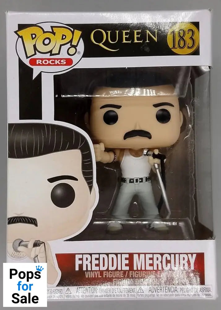 183 Freddie Mercury (Live Aid 1985) - Queen - Box Damaged Funko POP