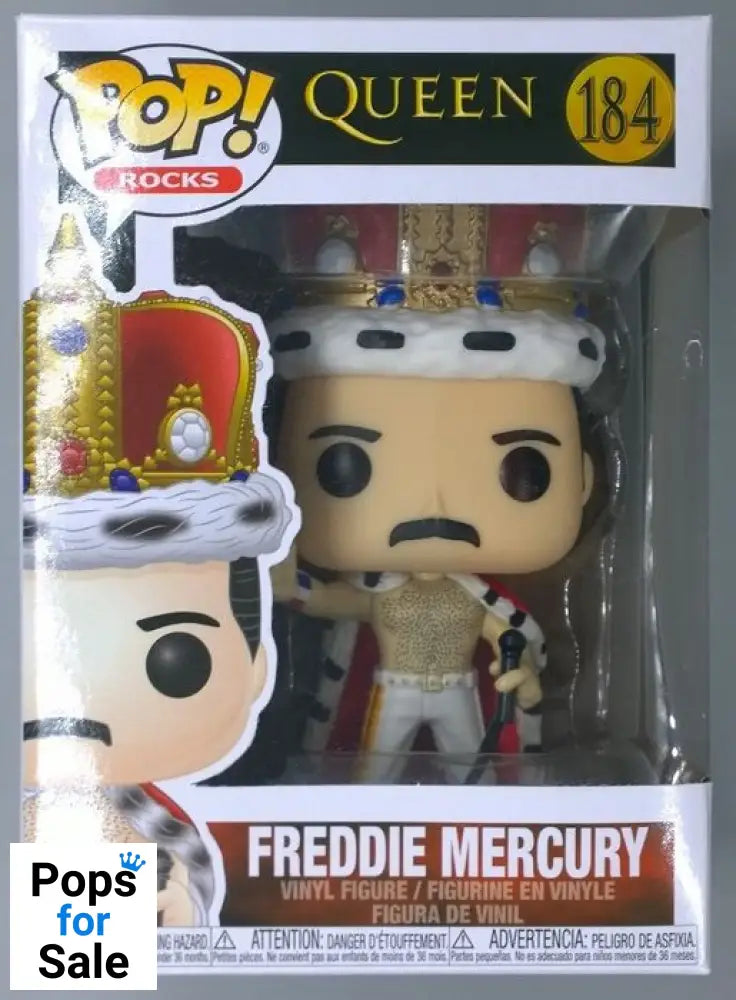 184 Freddie Mercury (King) - Queen - Box Damaged Funko POP