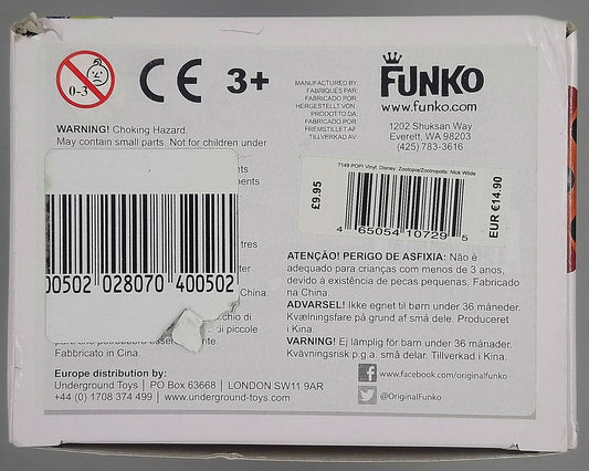 #186 Nick Wilde - Disney Zootopia - Box Damaged Funko POP - PopsforSale.co.uk