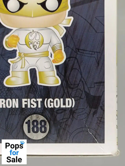 188 Iron Fist (White & Gold) Marvel - Box Damaged Funko POP