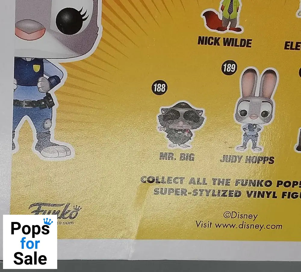 189 Judy Hopps - Disney Zootopia - Funko POP - Box Damaged