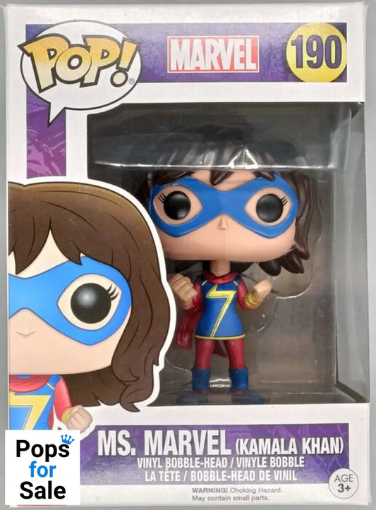 #190 Ms. Marvel (Kamala Khan) - Marvel - Box Damaged Funko POP - PopsforSale.co.uk