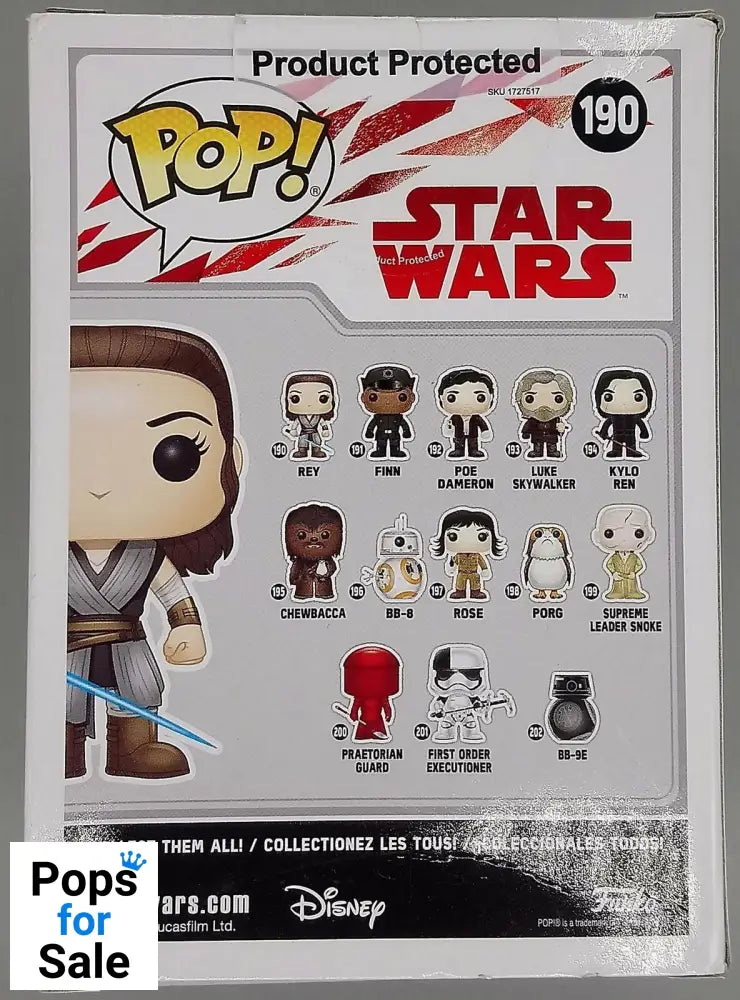 #190 Rey - Star Wars The Last Jedi - Box Damaged Funko POP - PopsforSale.co.uk