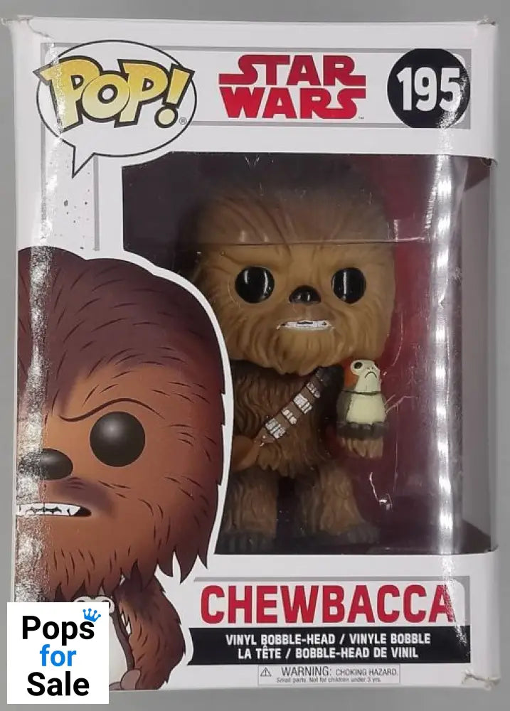 #195 Chewbacca (w/ Porg) - Star Wars - Box Damaged Funko POP - PopsforSale.co.uk