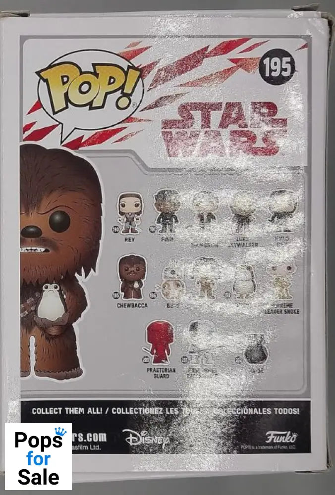 #195 Chewbacca (w/ Porg) - Star Wars - Box Damaged Funko POP