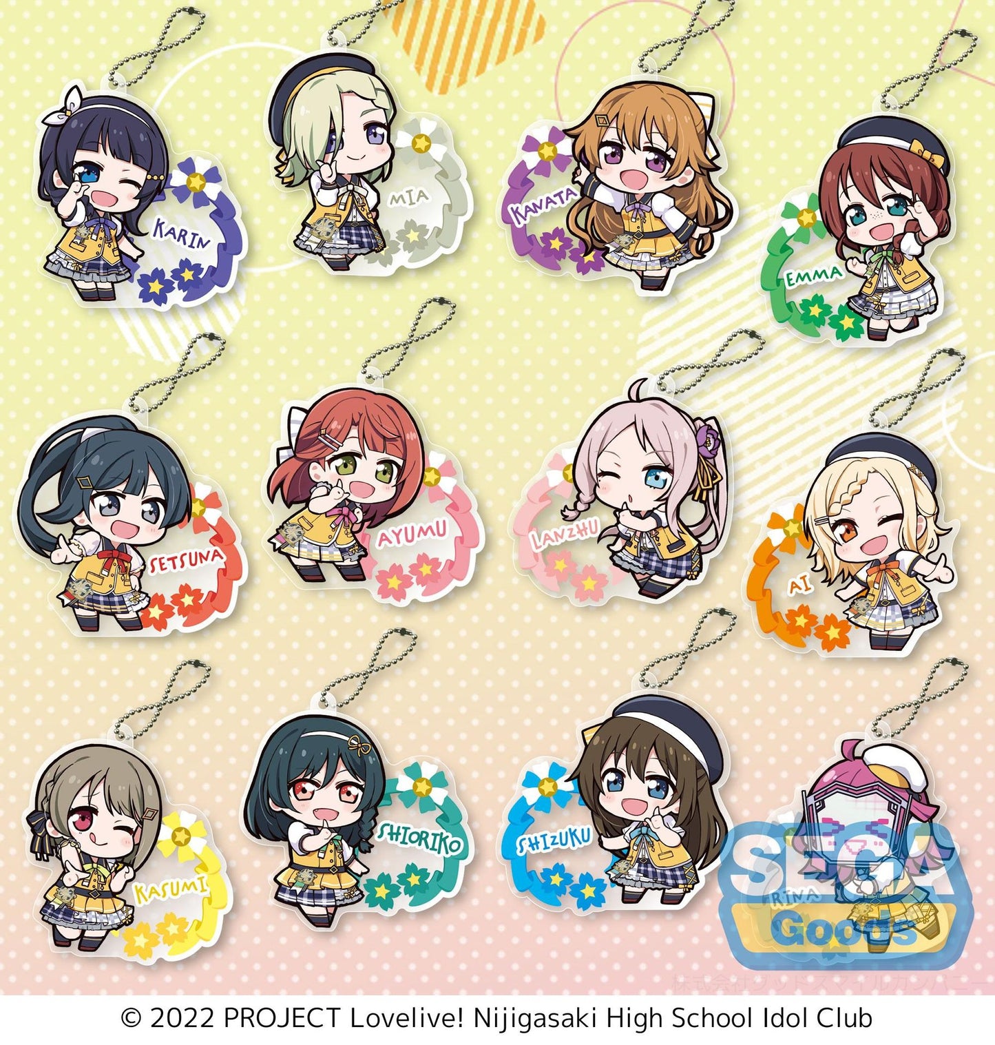 Keychain Acrylic L!L!L! - Nijigasaki High School Idol Club