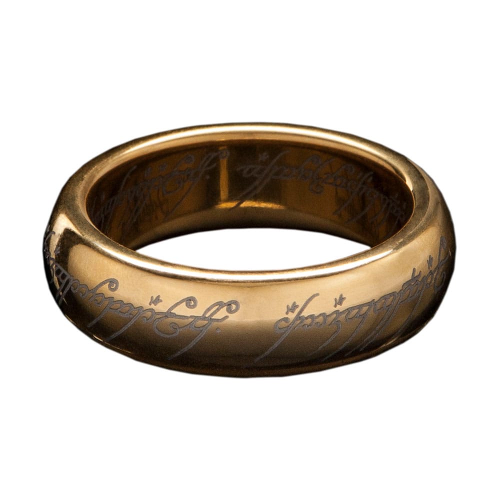 Lord of the Rings The One Ring with Runes (Tungsten Ring - Gold Plated) Size 10