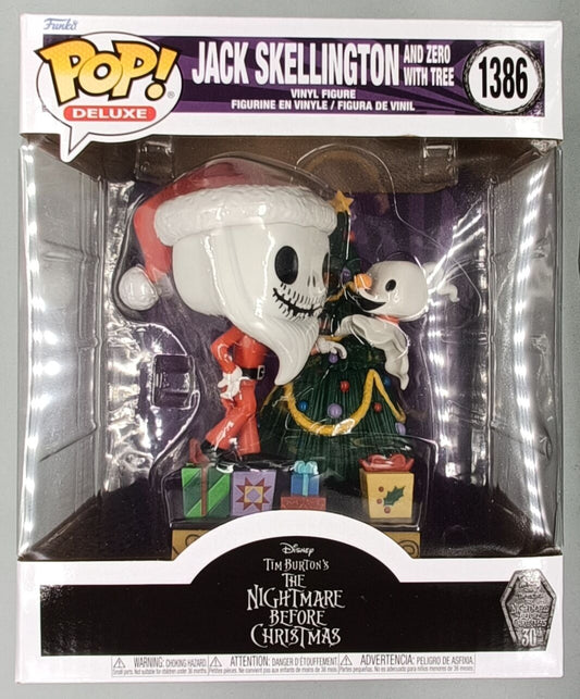 1386 Jack Skellington and Zero w/Tree - Deluxe Disney TNBC Funko POP - Brand New