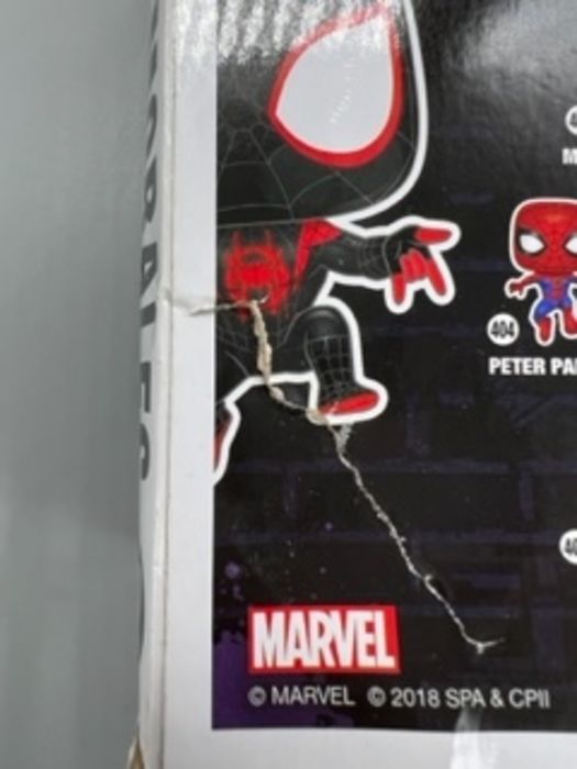 #402 Miles Morales Marvel Spiderman Into the Spiderv Box Damaged Funko POP