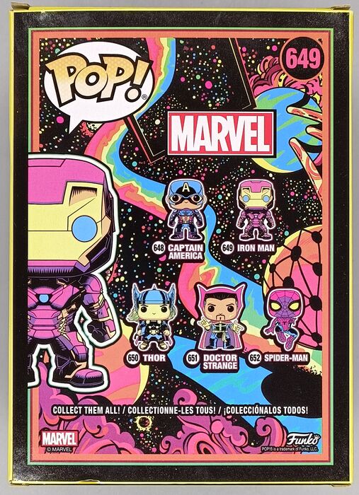 #649 Iron Man (Blacklight) - Marvel Special Edition Funko POP