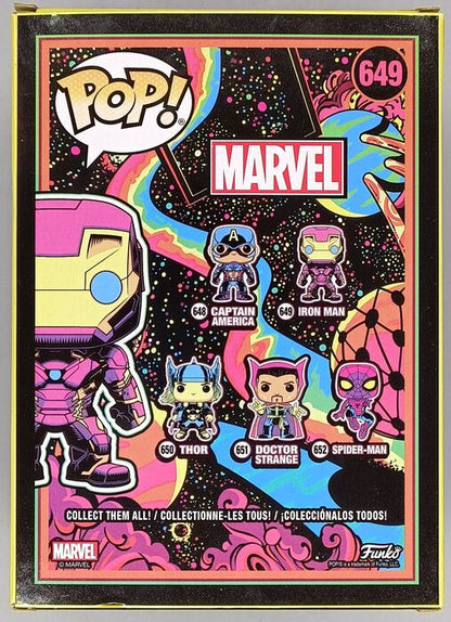 #649 Iron Man (Blacklight) - Marvel Special Edition Funko POP