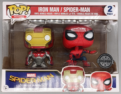 [2 Pack] Iron Man / Spider-Man - Marvel Spider-Man Homecoming Box Damaged Funko POP