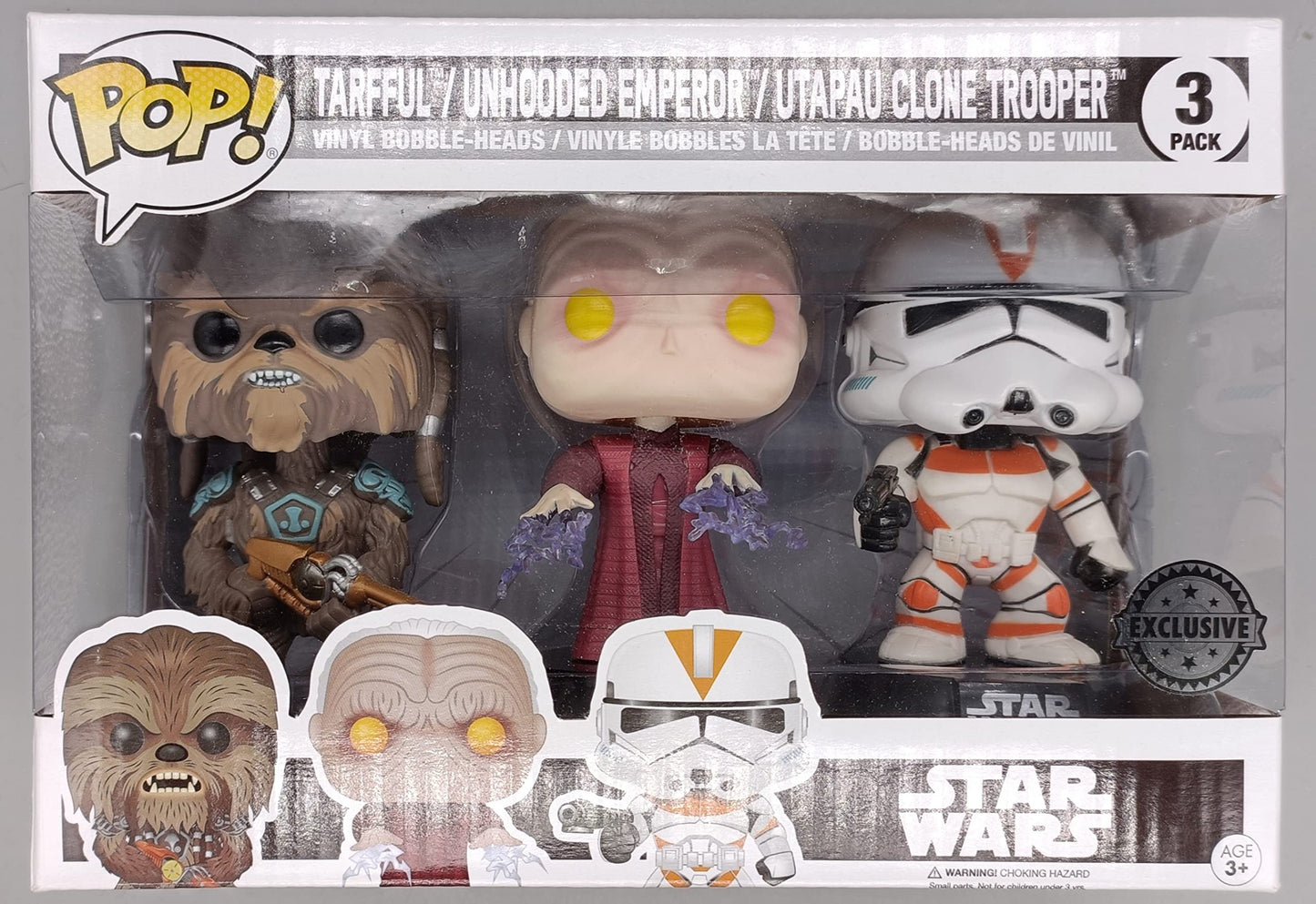 [3 Pack] Tarfful/Emperor/Utapau Clone Trooper - Star Wars - Funko POP - Box Damaged
