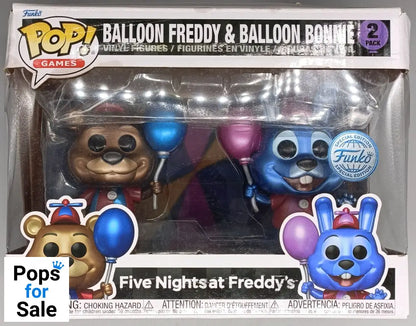 [2 Pack] Balloon Freddy & Balloon Bonnie Metallic - Five Nights at Freddy’s - FNAF - Funko POP - Box Damaged