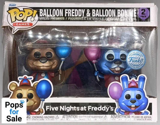 [2 Pack] Balloon Freddy & Balloon Bonnie Metallic - Five Nights at Freddy’s - FNAF - Funko POP - Box Damaged