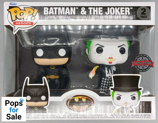 [2 Pack] Batman & The Joker (Mime) - DC Batman (1989) - Box Damaged Funko POP