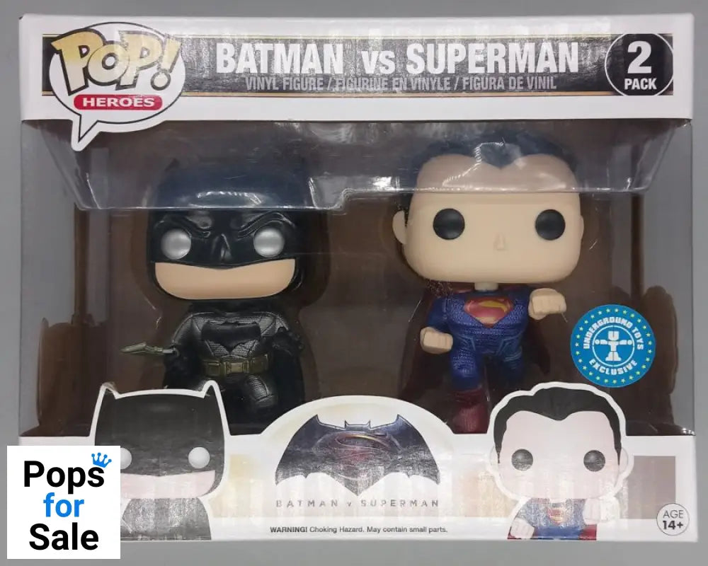 [2 Pack] Batman vs Superman - Metallic DC - Box Damaged Funko POP