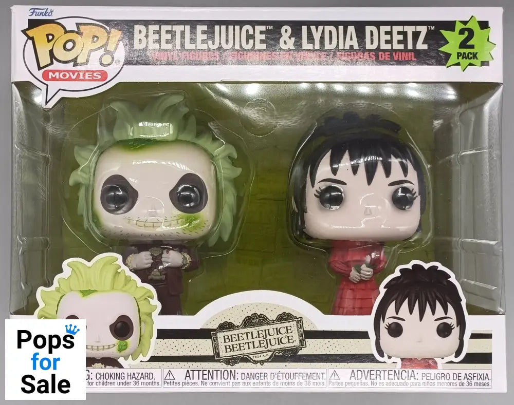 [2 Pack] Beetlejuice & Lydia Deetz - Beetlejuice 2 - Horror Funko POP