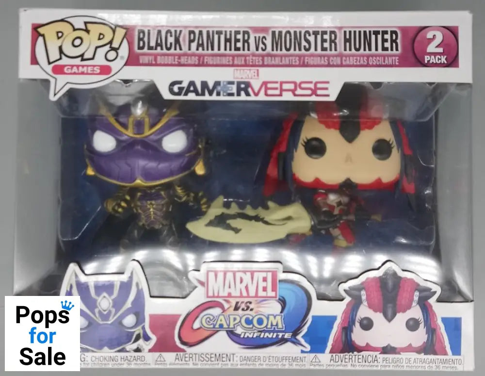 [2 Pack] Black Panther vs Monster Hunter - Marvel Box Damaged Funko POP