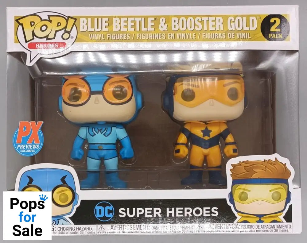 [2 Pack] Blue Beetle & Booster Gold - DC Super Heroes Funko POP