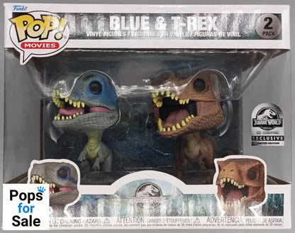 [2 Pack] Blue & TRex - Jurassic World Exhibition - Box Damaged Funko POP