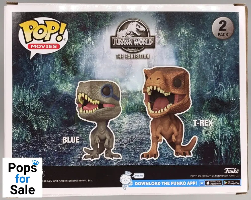 [2 Pack] Blue & TRex - Jurassic World Exhibition - Box Damaged Funko POP